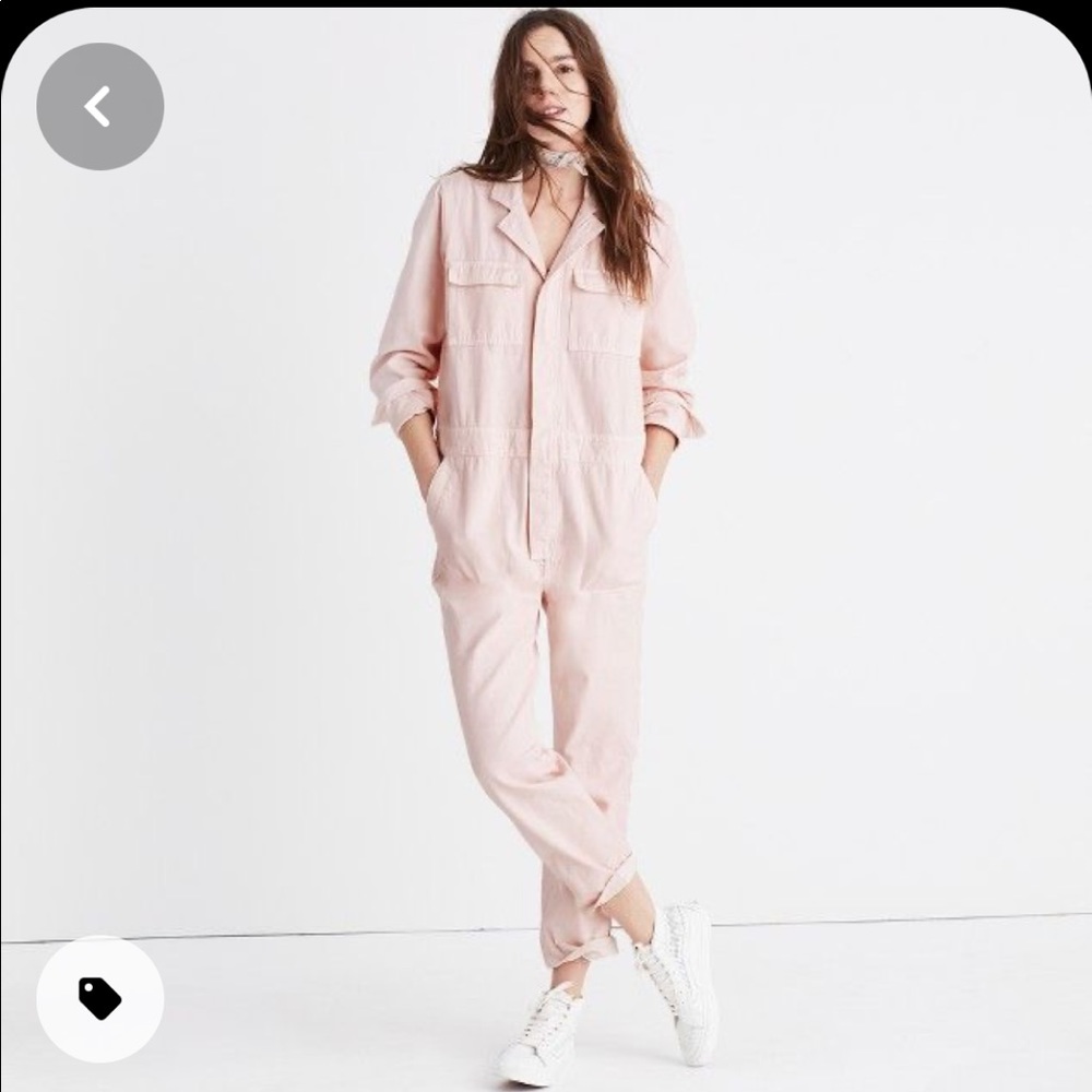 Blush Pink Cotton Pocketed Utility Jumpsuit S/P